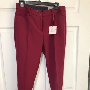 Dress pants, straight leg, ankle length.